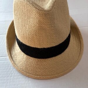 Kenny K 100% linen Stylish Beige Fedora with Black Band size medium
